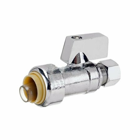 AMERICAN IMAGINATIONS 0.5 in. Unique Chrome Ball Valve in Stainless Steel-Brass AI-37928